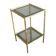 Bamboo-style brass side table with smoked glass 1960