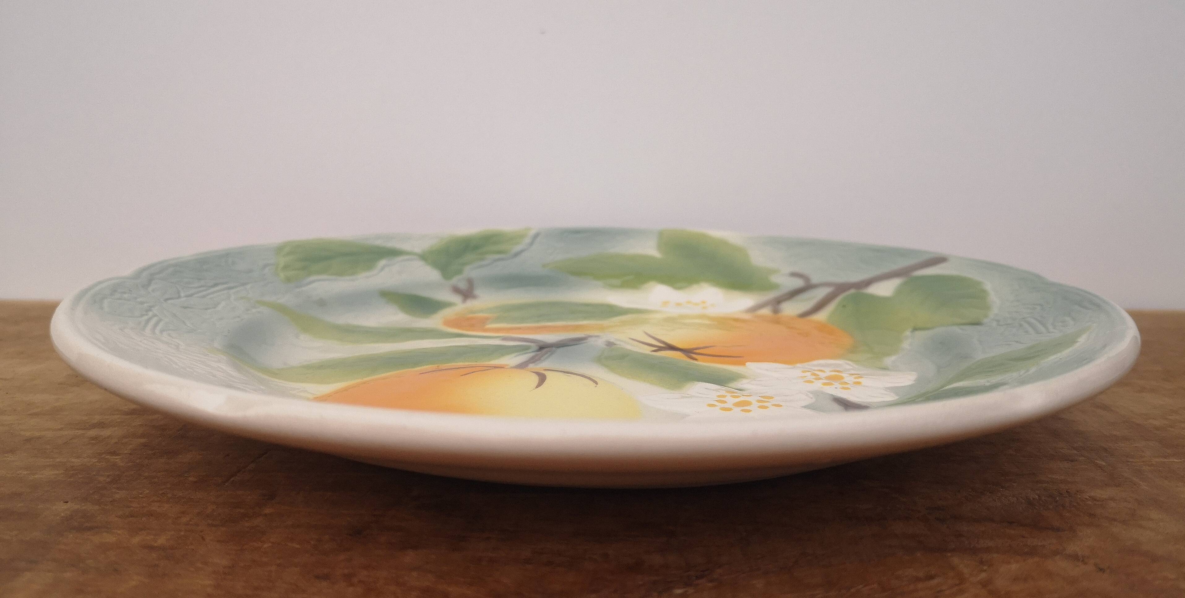 Old barbotine plate, St Clément factory