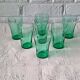 7 Retro emerald green glasses, 20 cl each, France, vintage 1970s