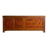 French Oak Brutalist Sideboard, 1970s