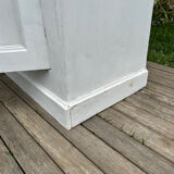 Antique Parisian wardrobe with white patina