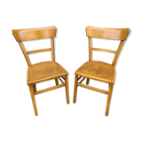 Pair of curved wooden bistro chairs