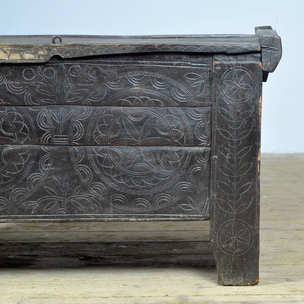 Coffre de berger antique, années 1850