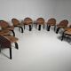 Set of 10 "Sail" dining chairs by Giovanni Offredi for Saporiti, 1973.