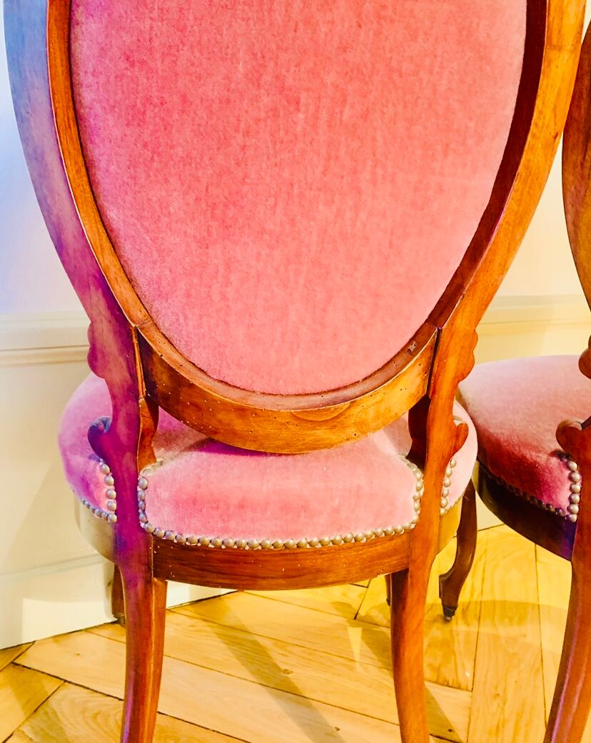 Pair of Napoleon III medallion chairs