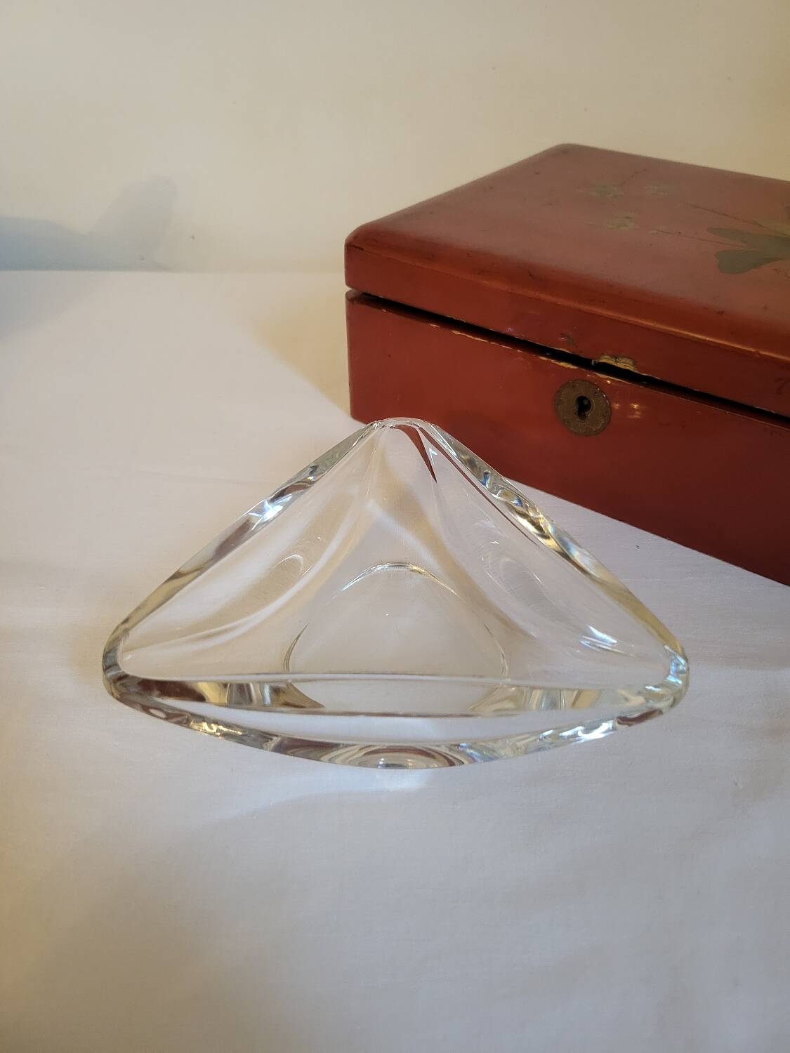 Val St Lambert Crystal Pocket Ashtray