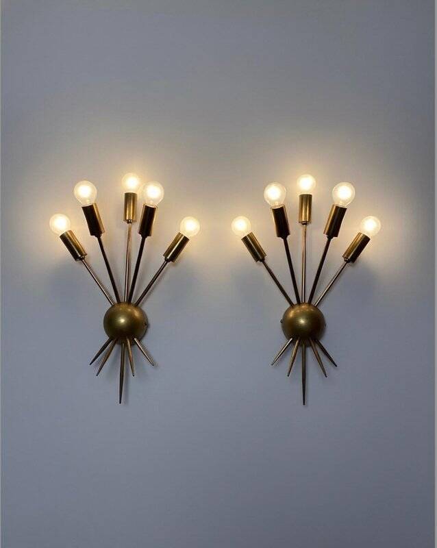 Mid-Century Modern Italian Wall Lights from Stilnovo, 1950s, Set of 2