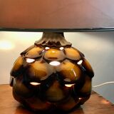 Lampe en terre cuite ajourée vintage