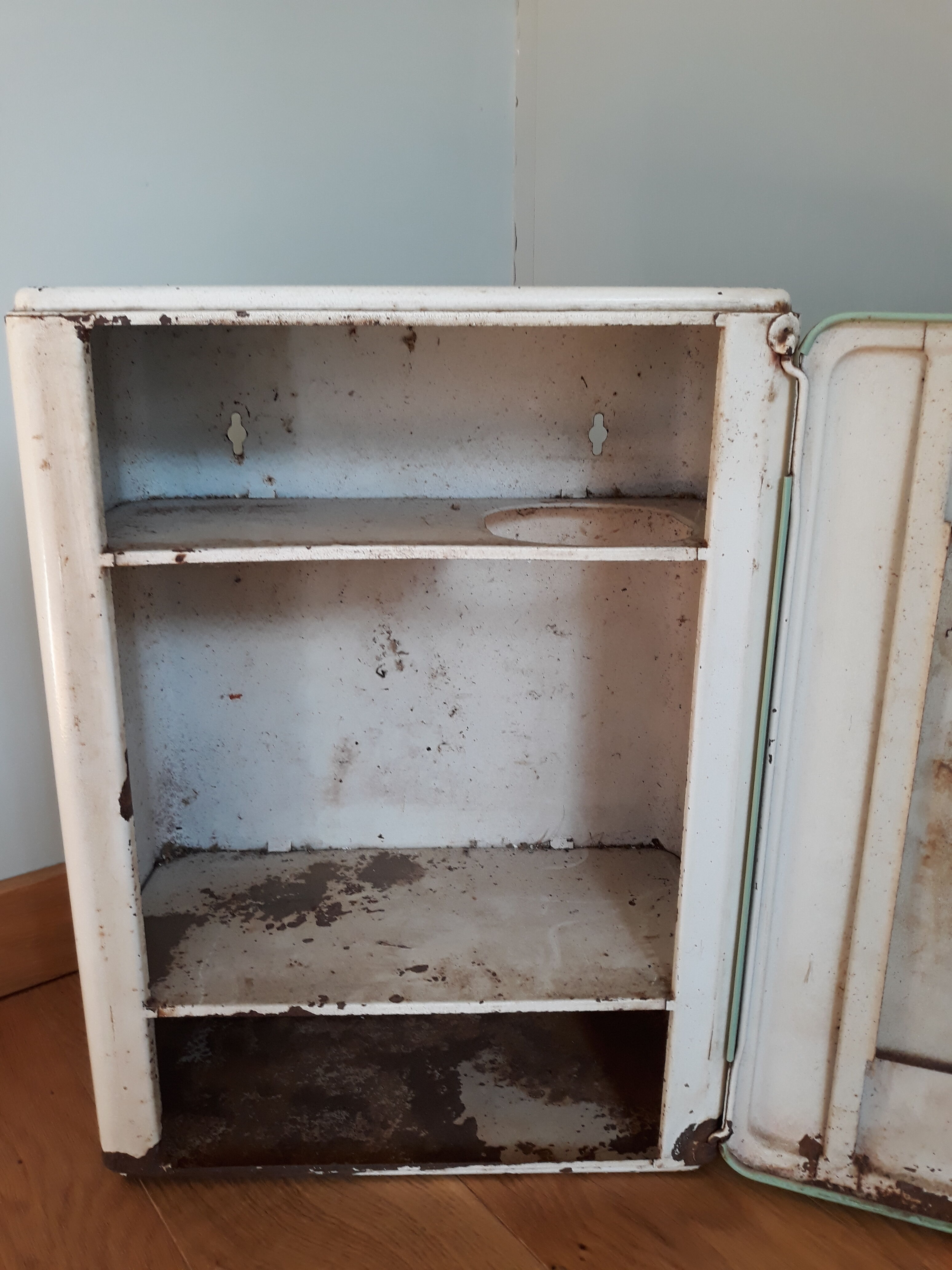 Medicine cabinet or toilet in sheet metal