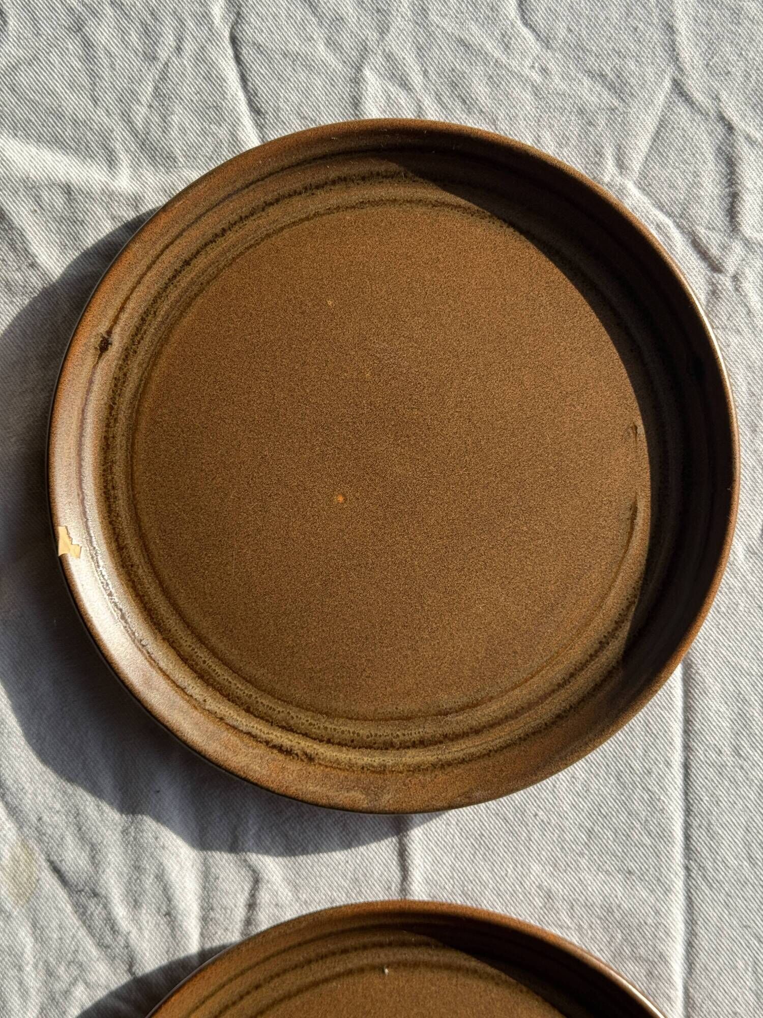 Lot de 4 assiettes à dessert brunes Sarreguemines Modèle Savoie D19.5