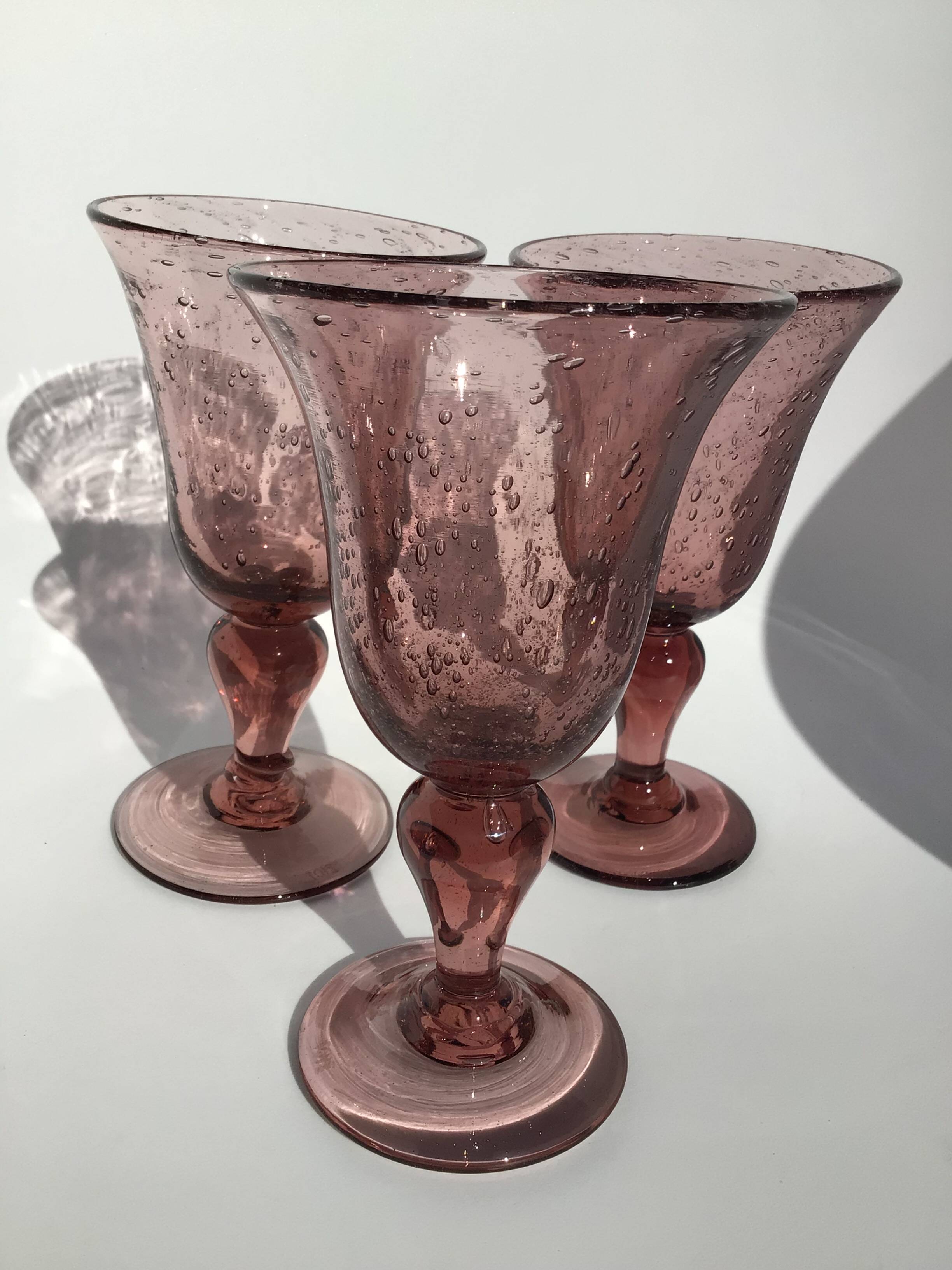 3 Biot stamped water glasses