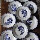 10 assiettes plates roses bleus Bastia Sarreguemines Art Déco