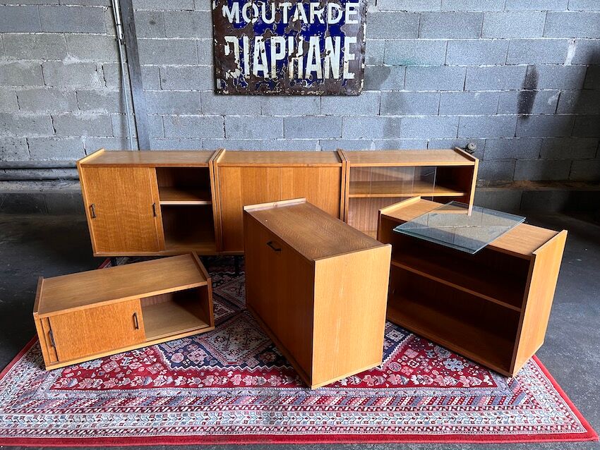 Modular vintage showcase library modernist style / Minvielle - 50s/60s