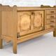 Small oak and leather enfilade by Guillerme and Chambron