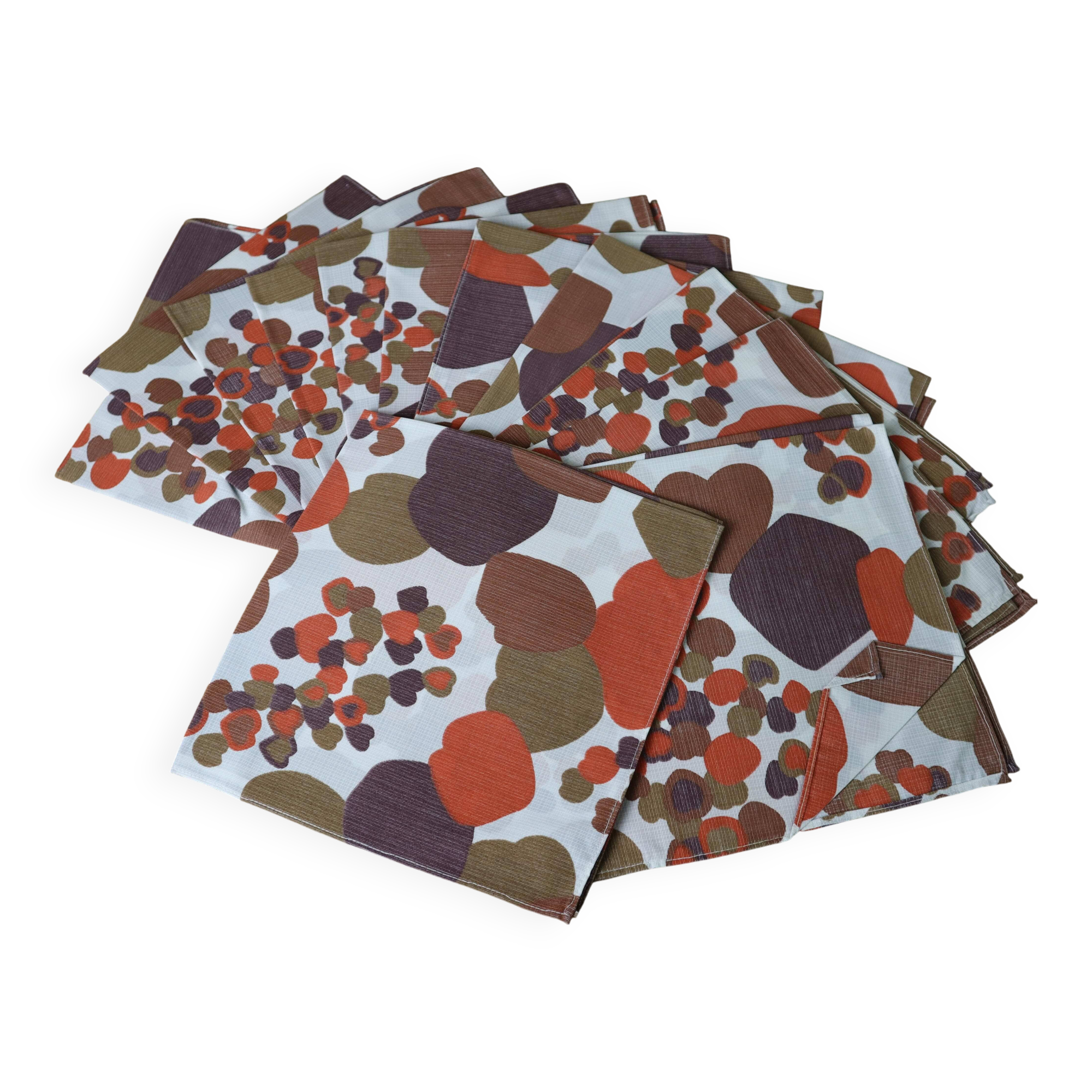 12 serviettes de table vintage années 60 / 70