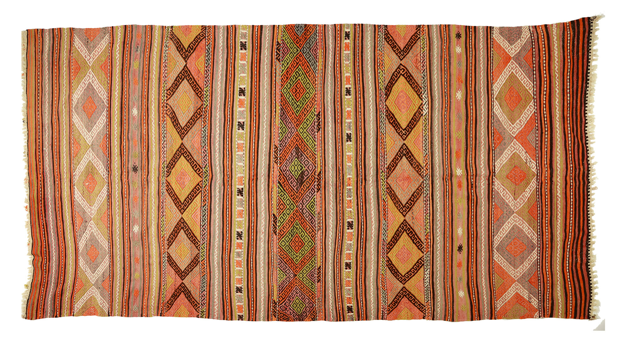 Anatolian handmade kilim rug 386 cm x 183 cm