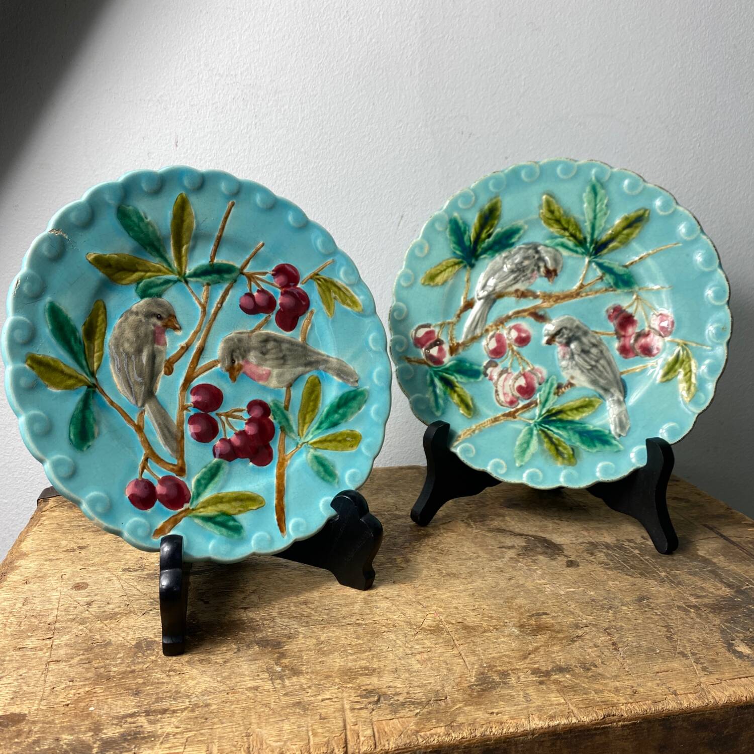 Sarreguemines majolica plates