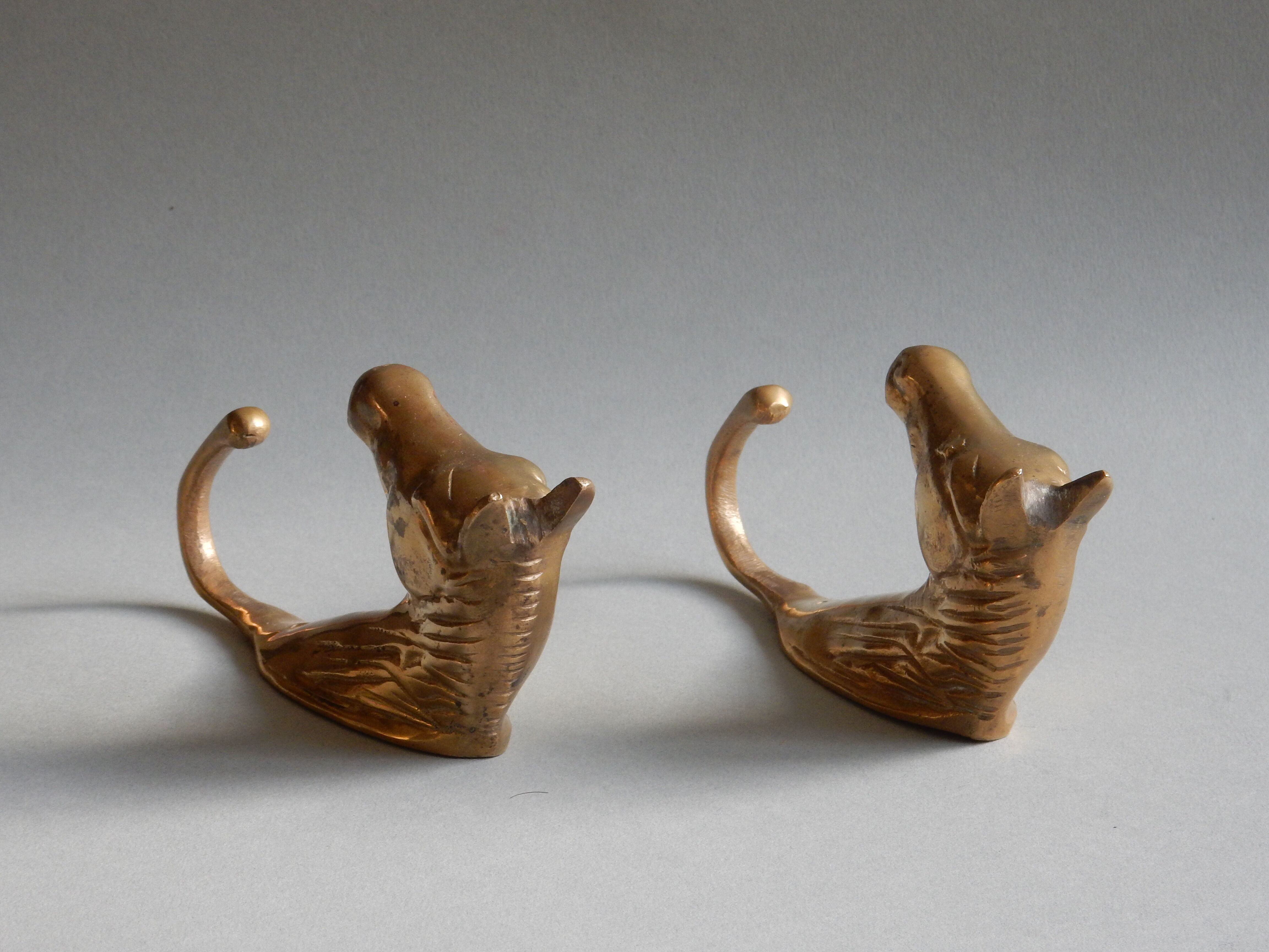 Set of 2 brass horse patères / Vintage coat hanger