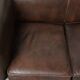 Luxury brown smooth cow leather Chesterfield sofa with an English look