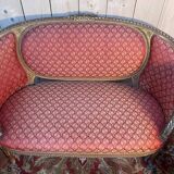 Salon corbeille en bois doré de style Louis XVi