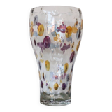 Blown vase with pastilles attributed to Max Kannegiesser