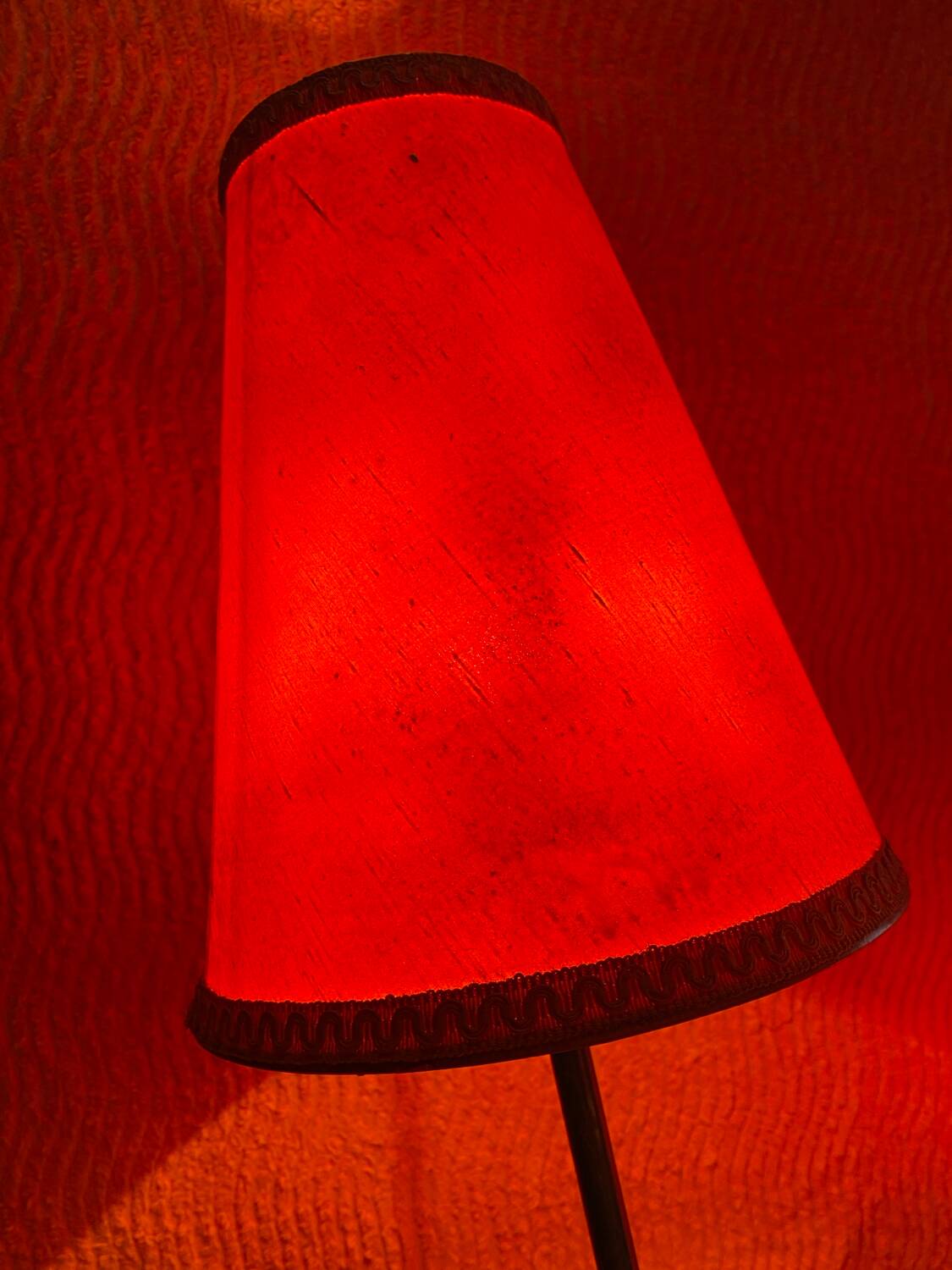 Vintage floor lamp 1950-1960 black metal with tripod base with 3 heads