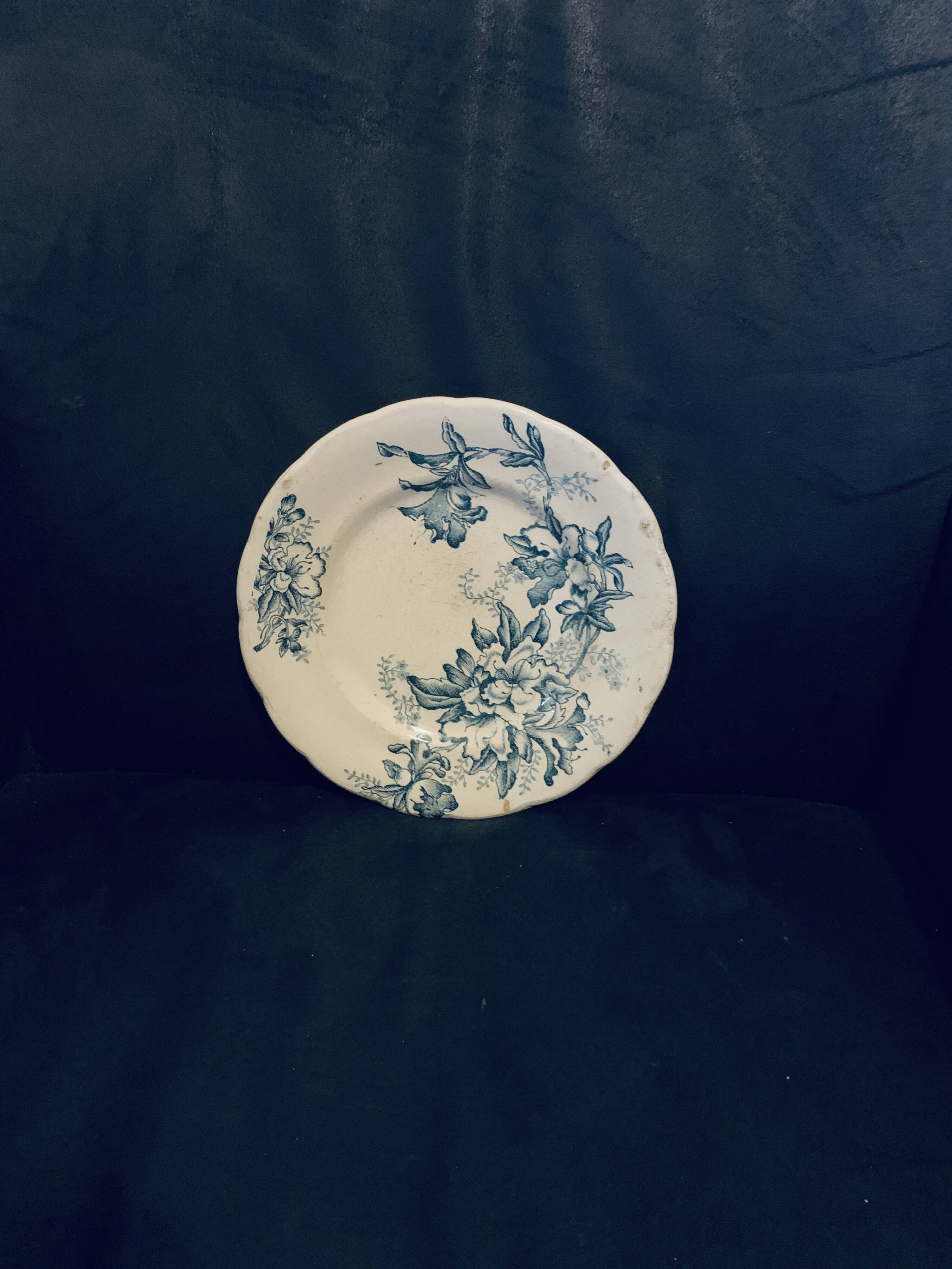 Flat plate 1960 ceramic Lucette 20cm Terre de fer old vintage