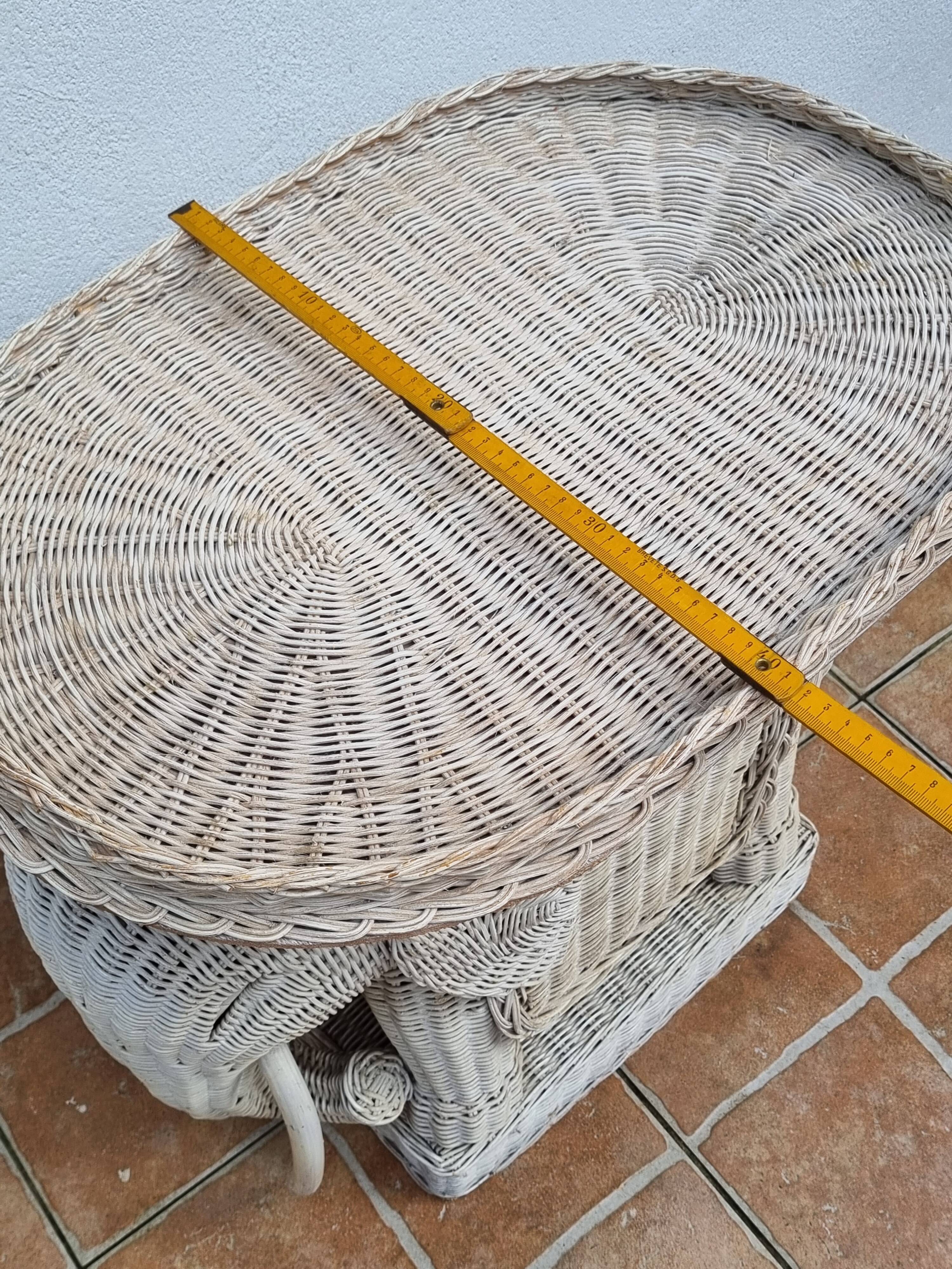 Side table, vintage rattan elephant, 70s