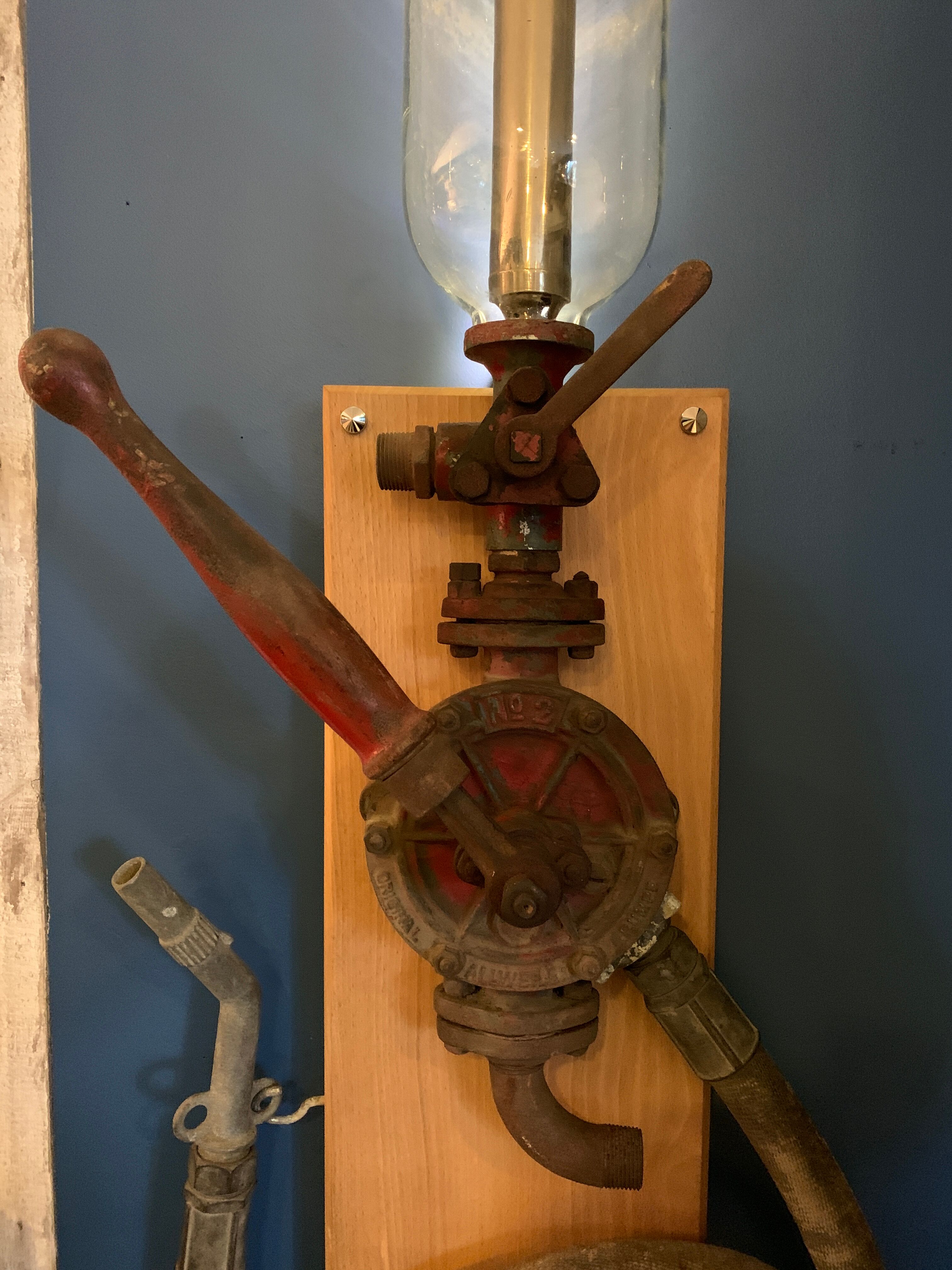Old wall gas pump