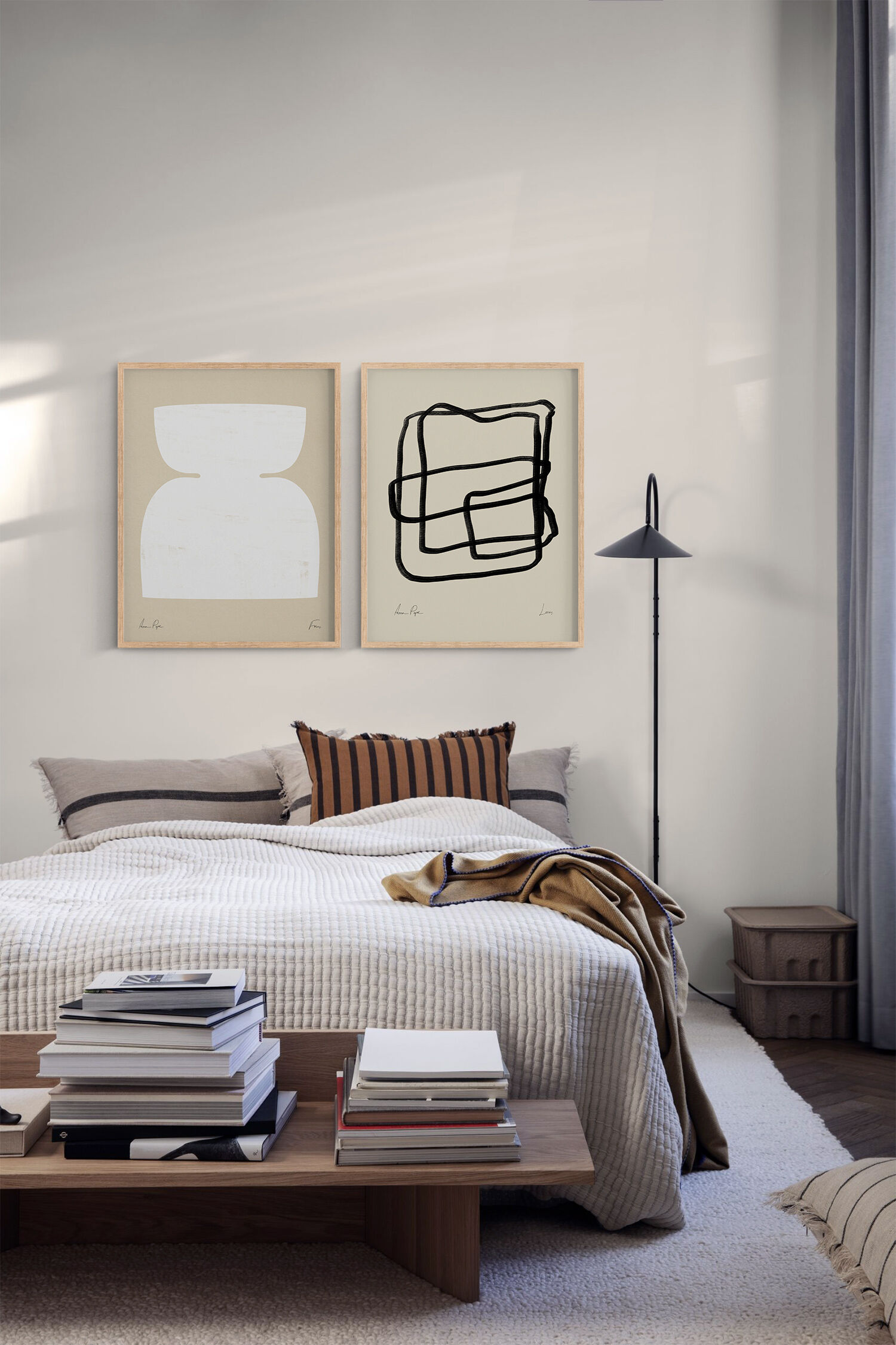 Pair of prints, abstract wall art set of two, 50x70cm