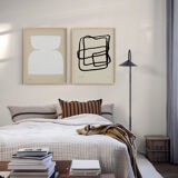 Pair of prints, abstract wall art set of two, 50x70cm