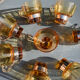 8 cups vintage steel and glass Italy