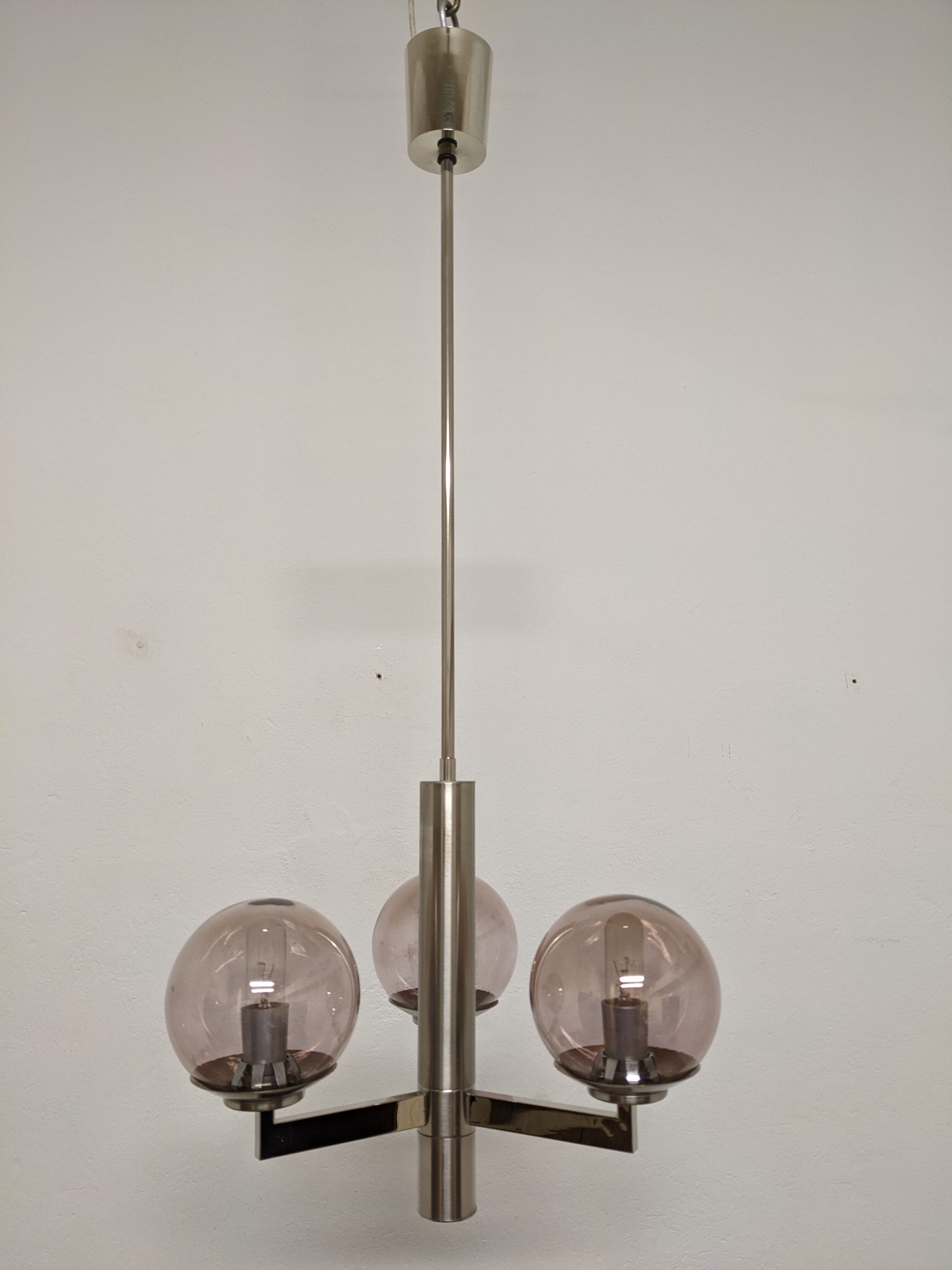 3-light space age chandelier from the 60s-70s