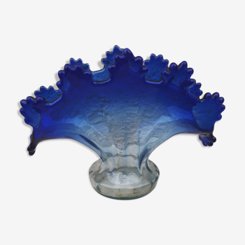 Vintage blue fan vase