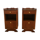 2 vintage oak bedside tables 50s