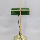 1930s Art Deco Brass  Banker Table Lamp, Czechoslovakia