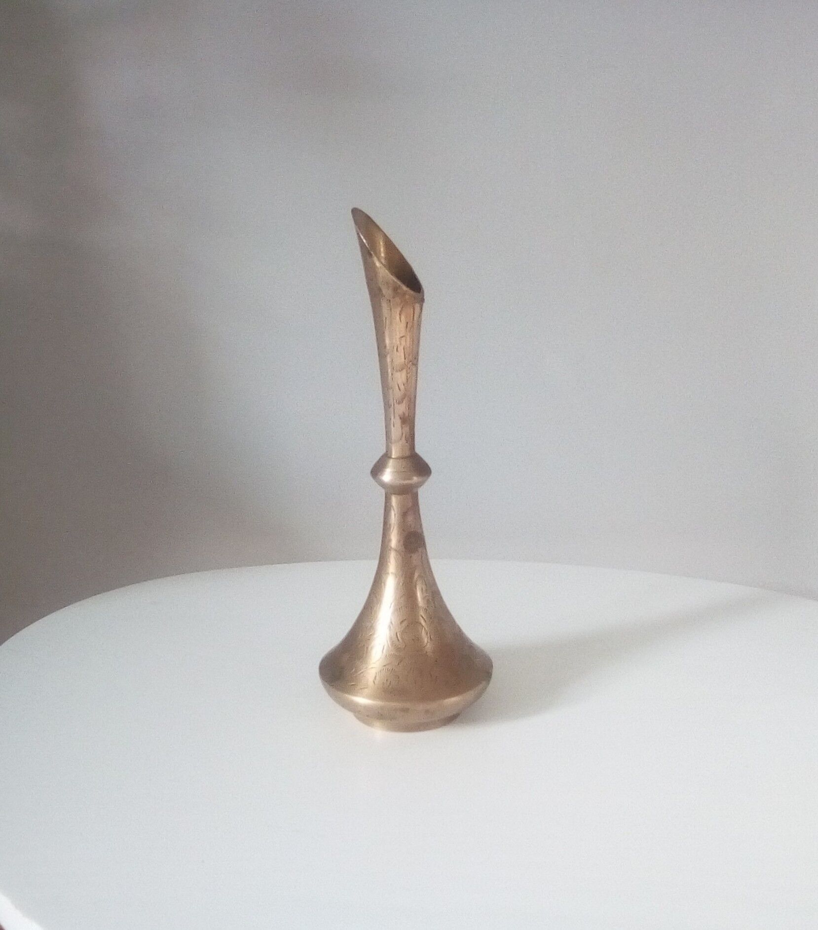 Vintage solid brass soliflore vase