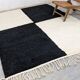 Tapis blanc-noir fait main traditionnel 250cmx150cm
