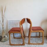 Suite of 4 chairs sleds Baumann, 1960s