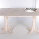 1970s Marble Dining Table on Two Marble x Feet, Germany