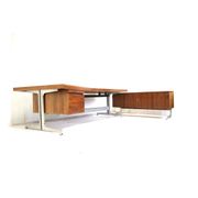 Large exclusive vintage rosewood corner desk by Voko made in the 1960s