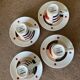 4 cups and saucers, San Marco coffee, Linda Pozzoli decor