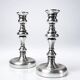Pair of small antique silver-plated candlesticks, Georgian style.