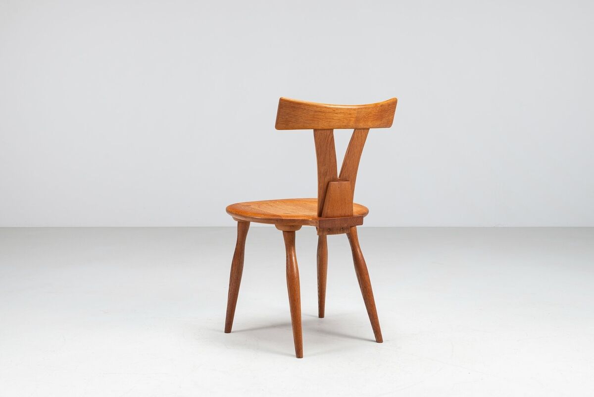 Set of four Scandinavian dining chairs in oak Denmark 1960