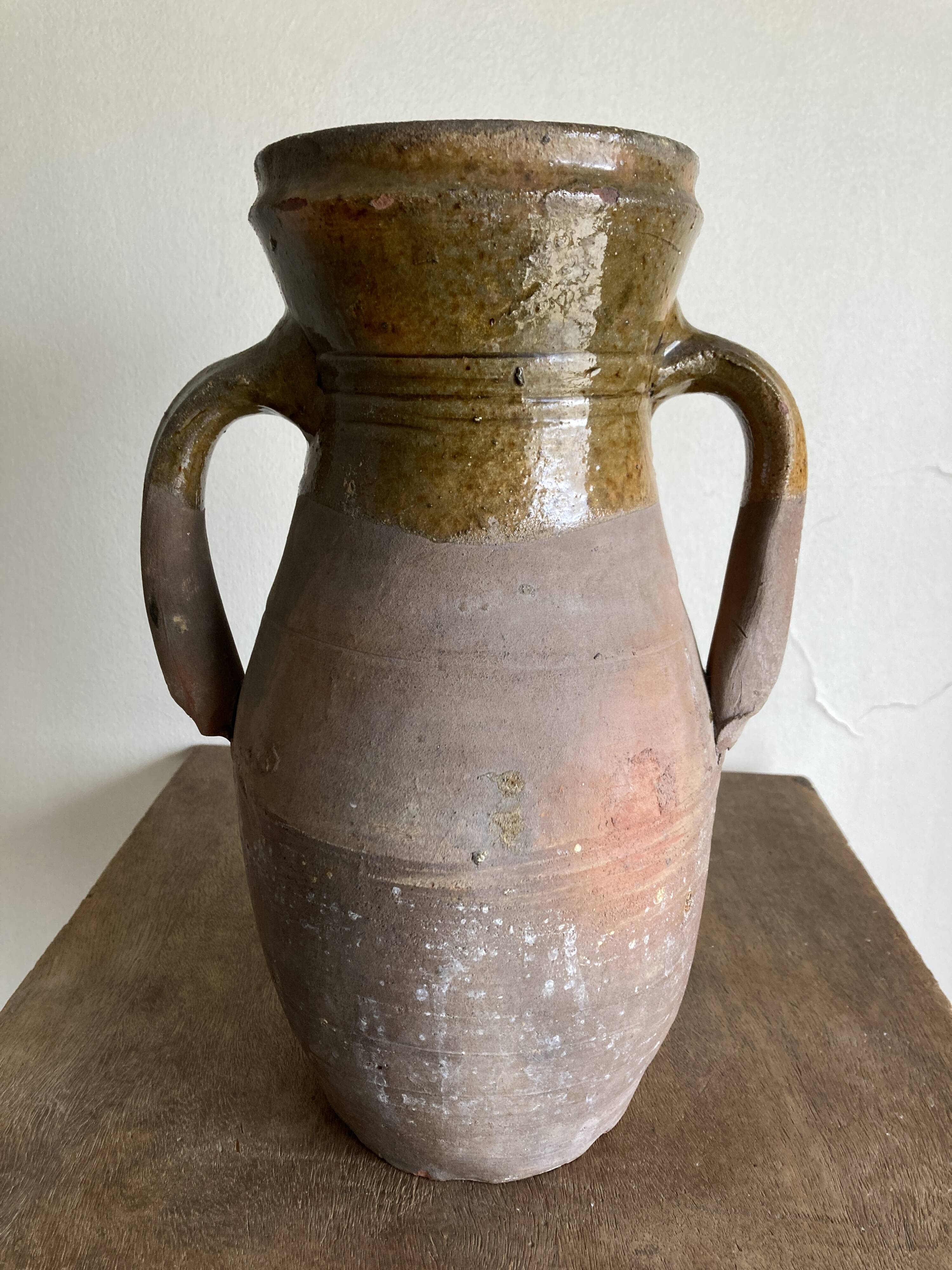 XL vase jar amphora in glazed terracotta