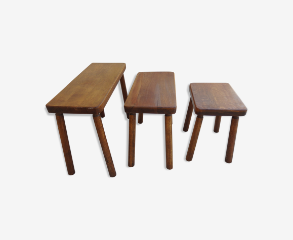 Scandinavian trundle table dutch oak year 60