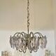 Kinkeldey chandelier with iridescent glass and chrome structure, Austria 1970s