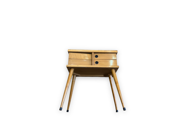Travailleuse scandinave vintage en bois clair