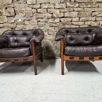 Pair of Arne Norell armchairs for Coja Sweden 1960s
