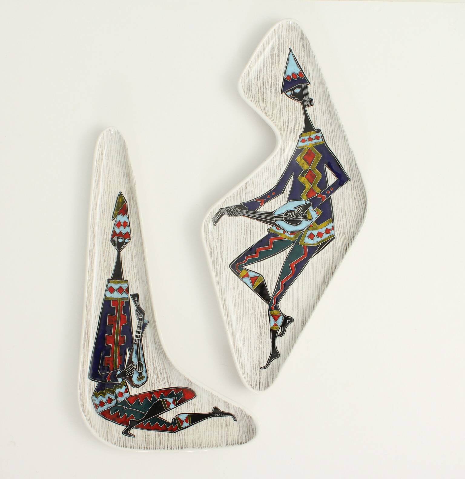 Pair of free-form dishes from Sesto di Fiamma, Italy, 1950s